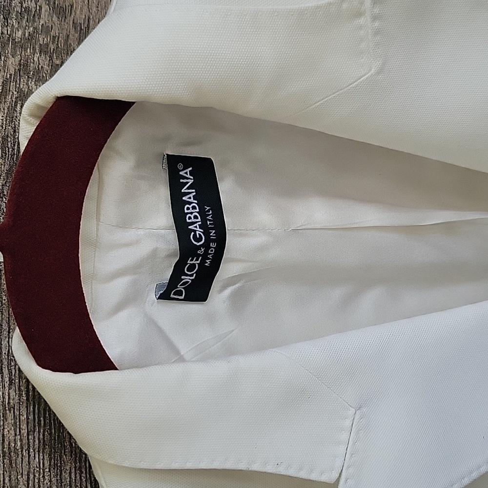 DOLCE & GABBANA Blazer Suit Jacket Size 40 (Small) White/Cream - Picture 2 of 9